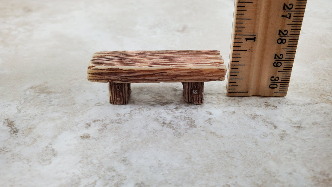 Dollhouse x2 HALF SCALE Benches 1:24 Miniatures Ages Tan Finish Fairy Garden - Miniature Crush