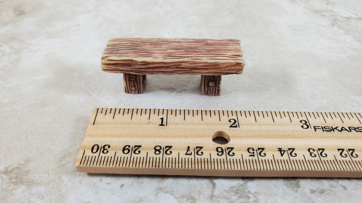 Dollhouse x2 HALF SCALE Benches 1:24 Miniatures Ages Tan Finish Fairy Garden - Miniature Crush