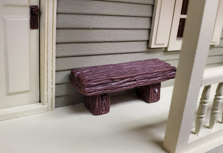 Dollhouse x2 HALF SCALE Benches 1:24 Miniatures Dark Brown Finish Fairy Garden - Miniature Crush