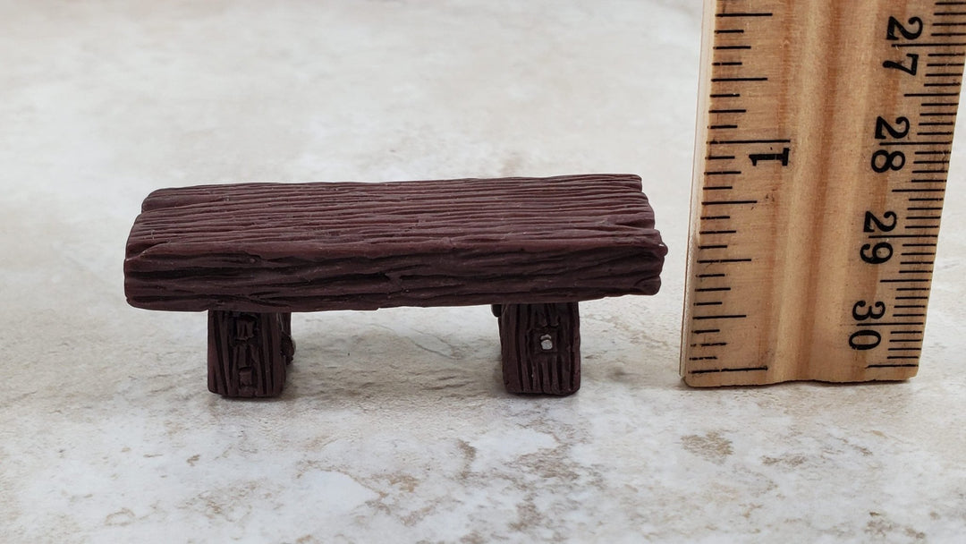 Dollhouse x2 HALF SCALE Benches 1:24 Miniatures Dark Brown Finish Fairy Garden - Miniature Crush