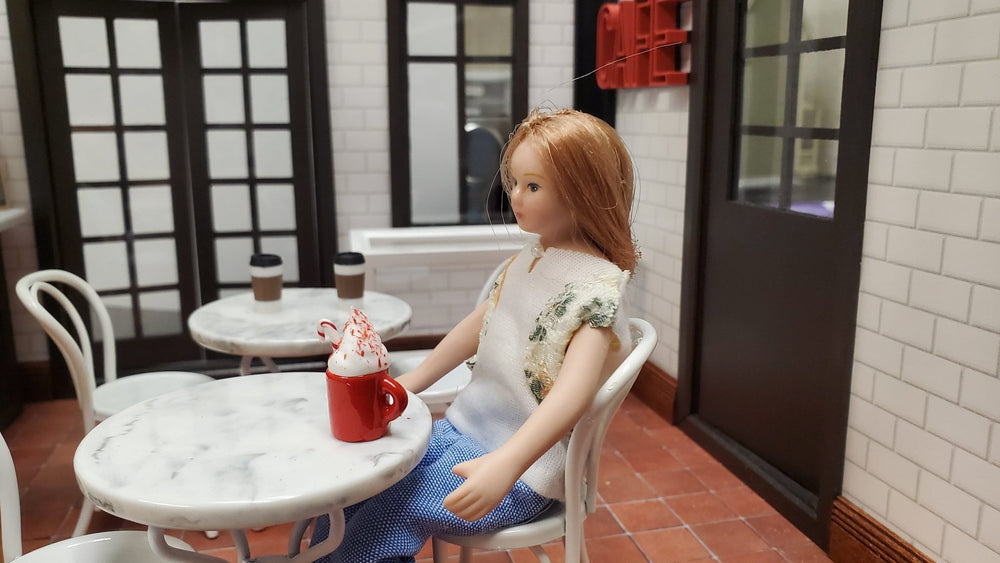 Dollhouse x2 Hot Cocoa Mugs with Candy Cane and Whip Cream LARGE Miniature - MiniatureCrush