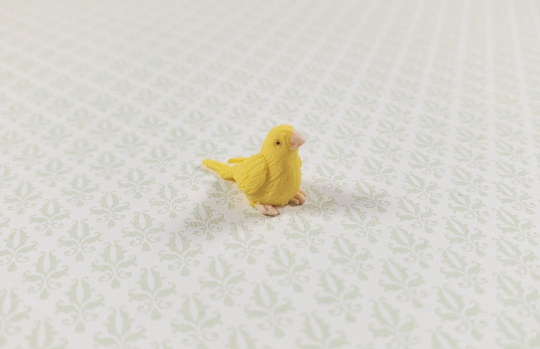 Dollhouse Yellow Bird Canary 1:12 Scale Miniature Pet Animal - MiniatureCrush