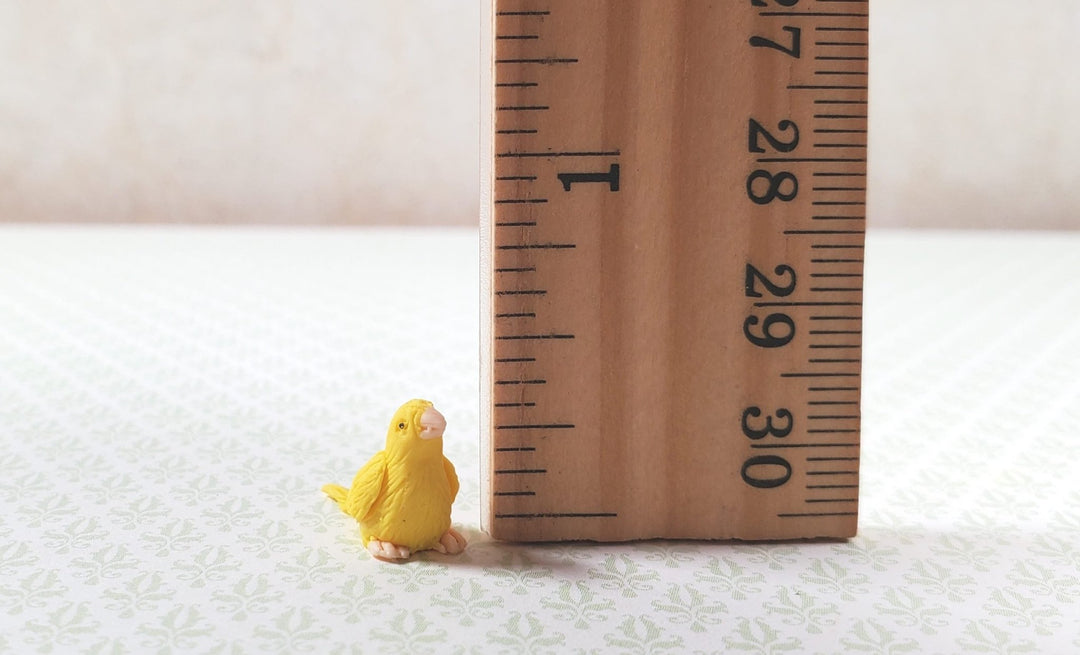 Dollhouse Yellow Bird Canary 1:12 Scale Miniature Pet Animal - MiniatureCrush