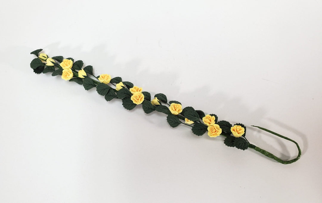 Dollhouse Yellow Roses Trailing Vine 1:12 Scale Miniature Garden Plants - MiniatureCrush