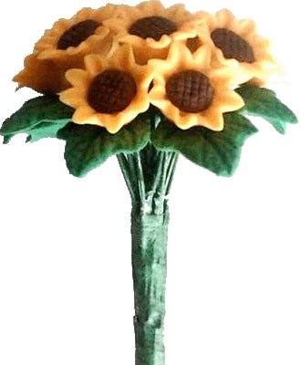 Dollhouse Yellow Sunflowers Bouquet One Dozen 1:12 Scale Miniature - MiniatureCrush
