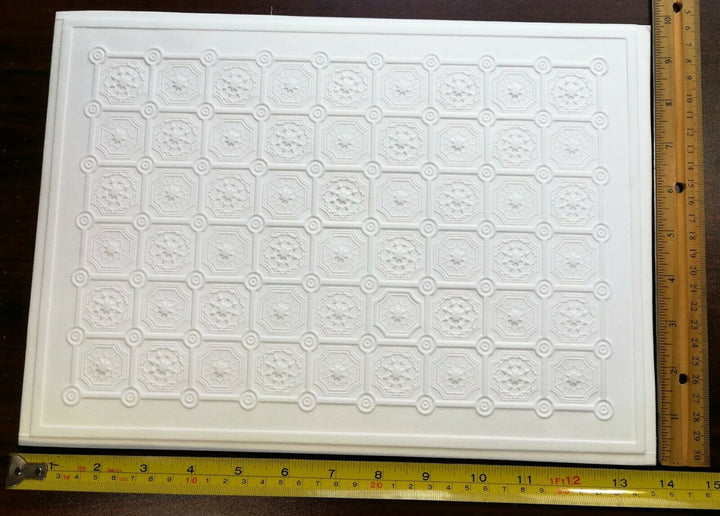 Dollhouse Ceiling Paper Embossed Textured Foam Board 1:12 Scale World Model 34941