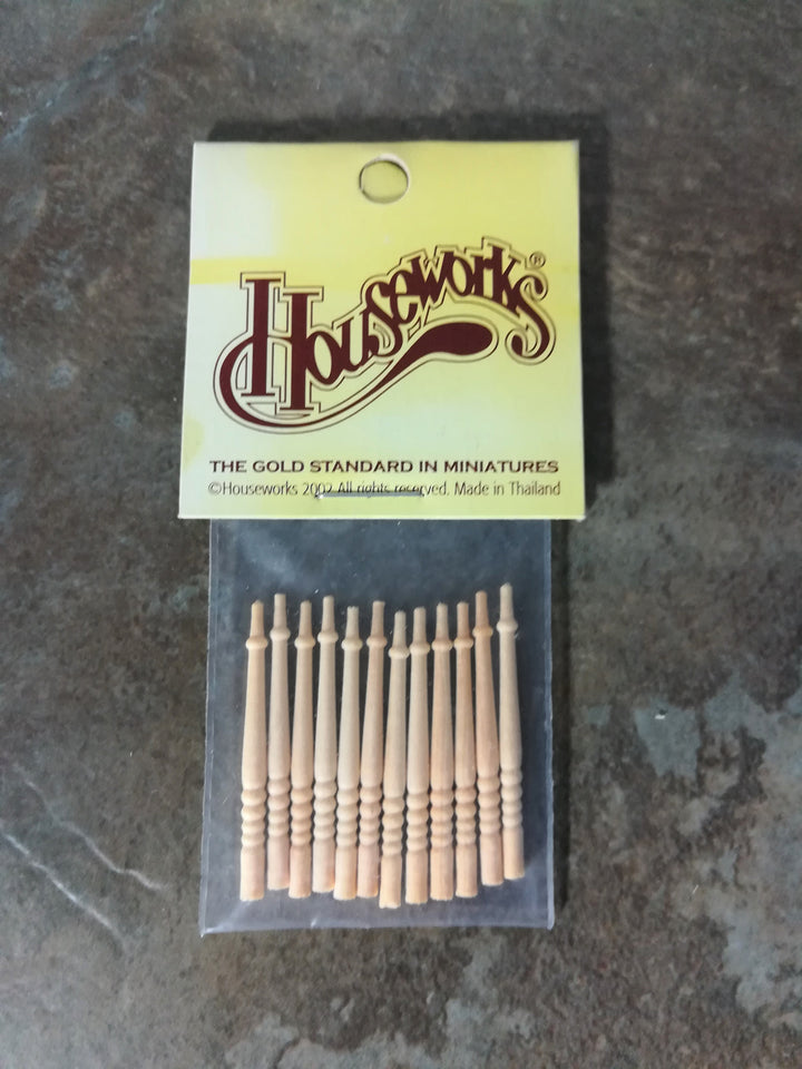 Dollhouse HALF SCALE Spindles 1:24 Stairs or Porch 1 1/4" Set of 12 HWH7019