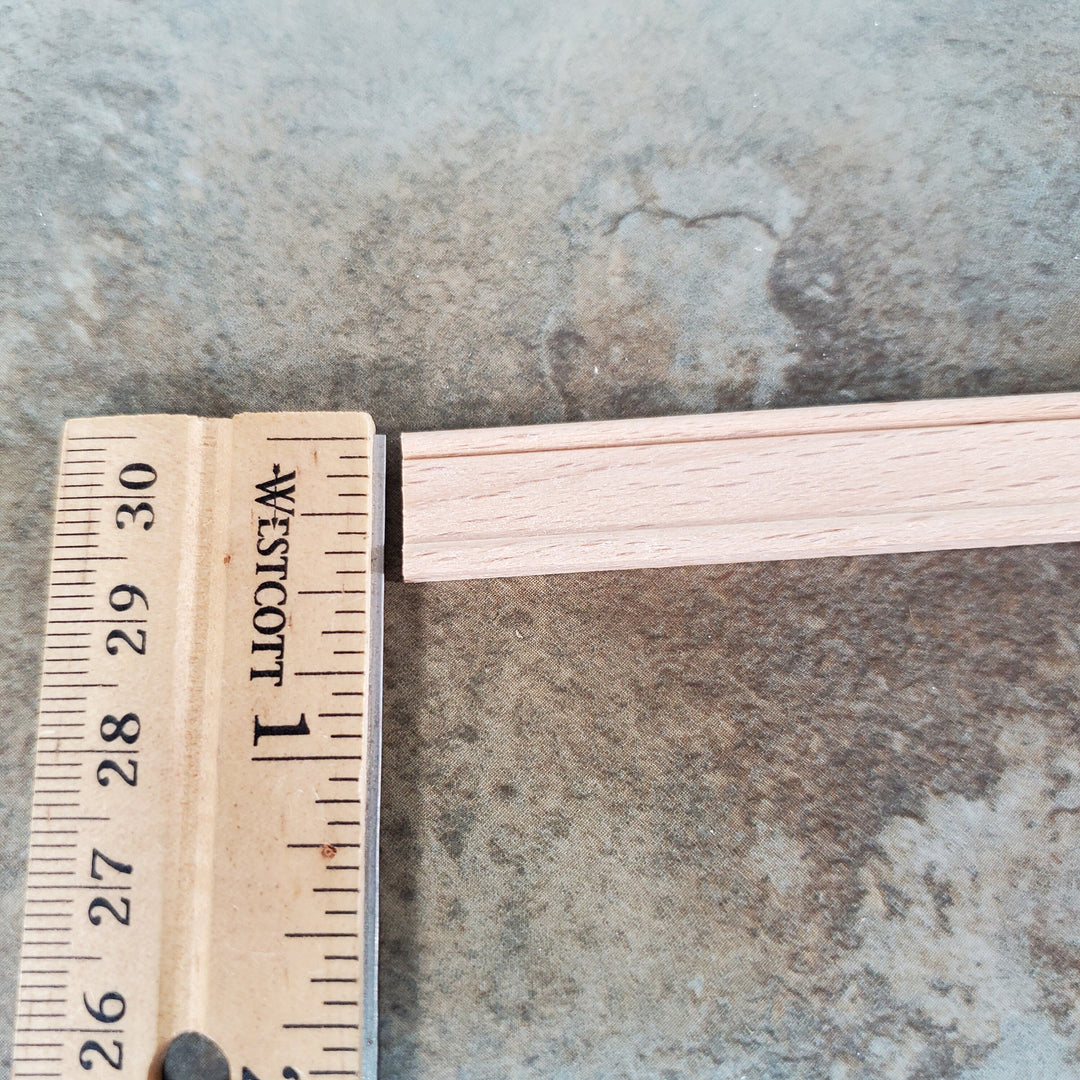 Dollhouse Miniatures Baseboard Trim or Molding w/ Wire Channel 1/2" wide x 18" 1:12 Scale CLA77055