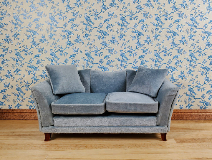 Dollhouse Wallpaper Bird Toile Blue & Cream 1:12 Scale Miniature by Itsy Bitsy