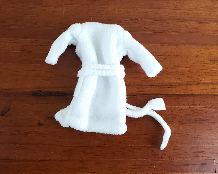 Dollhouse Miniature Bathrobe on Hanger White Fluffy by Reutter 1:12 Scale Clothes