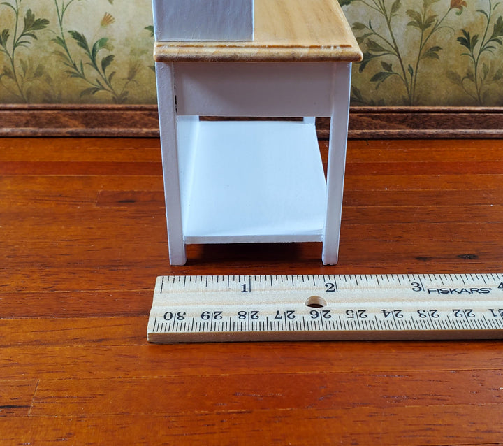 Dollhouse Kitchen Hutch Cabinet Cupboard White 1:12 Scale Miniature Furniture