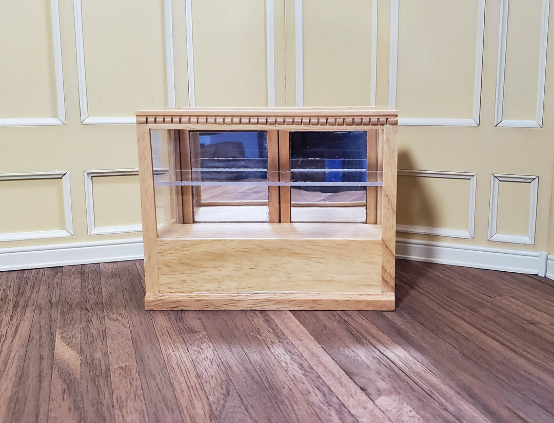 Dollhouse Tall Display Counter for Bakery Store or Shop 1:12 Scale Light Oak