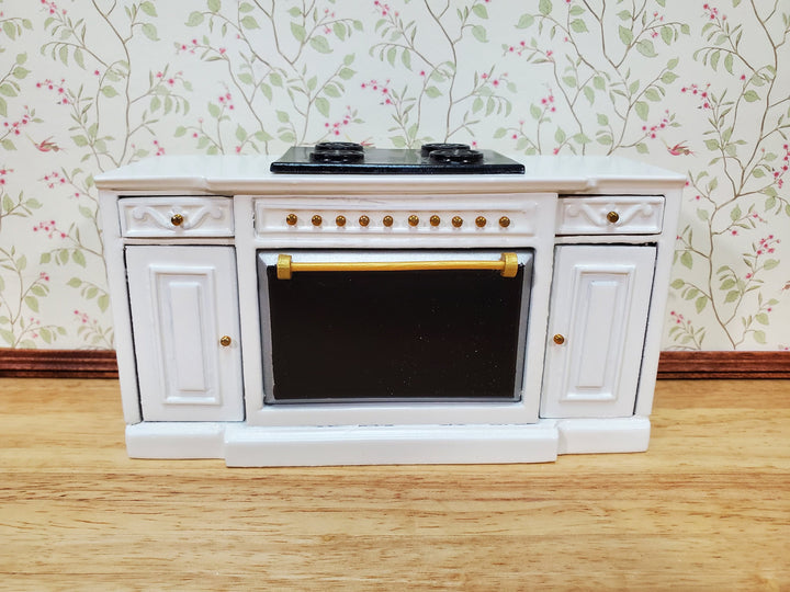 Dollhouse Stove Oven Cabinet White 1:12 Scale Miniature Kitchen Cupboard