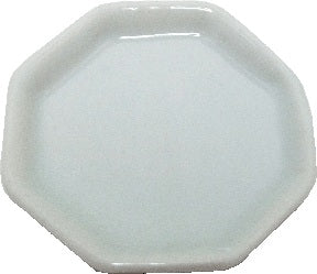 Dollhouse White Ceramic Platter Large 1:12 Scale Miniature Tray