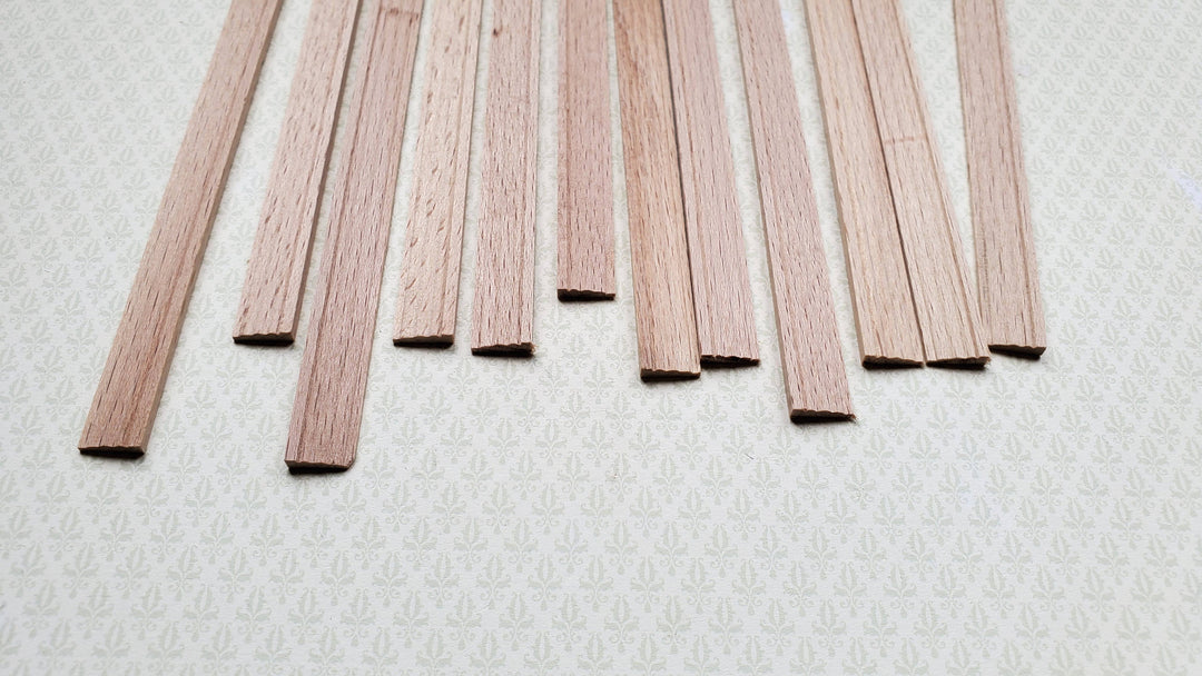 Dollhouse Miniatures Window Casing 6" Trim x12 Pieces Assorted 1:12 Scale Building 70305