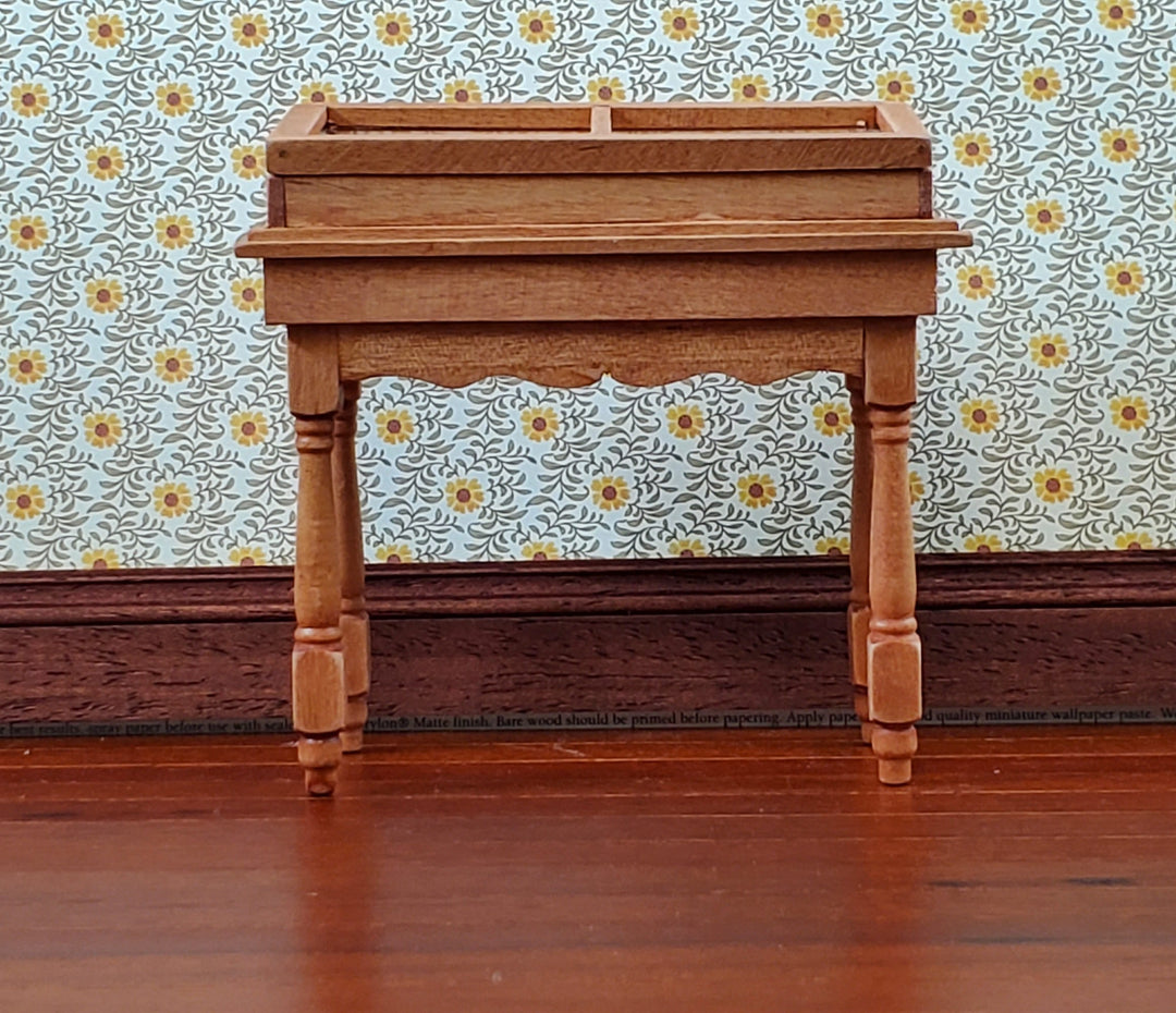 Dollhouse Curio Table Display Cabinet Lifting Top 1:12 Scale Miniature Furniture