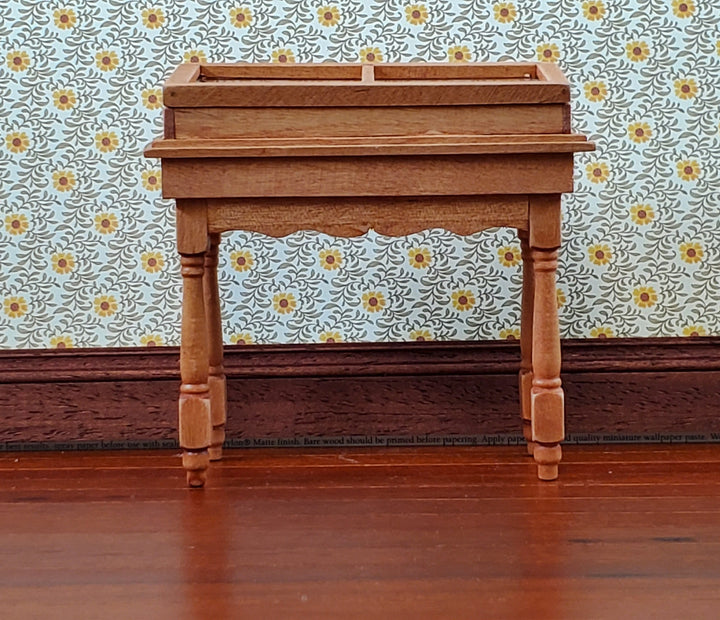 Dollhouse Curio Table Display Cabinet Lifting Top 1:12 Scale Miniature Furniture