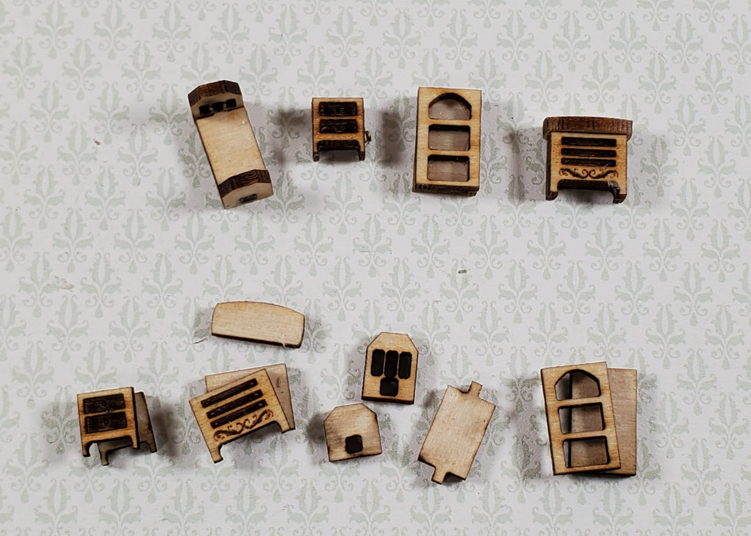 Dollhouse Tiny 1:144 Scale Bedroom Set KIT DIY Bed Dresser Miniature Furniture