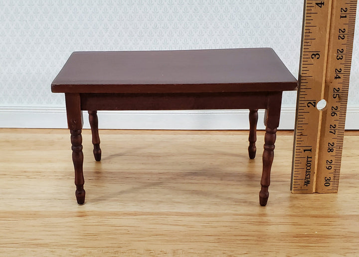Dollhouse Table Kitchen or Dining Room Walnut Finish 1:12 Scale Miniature Wood Furniture