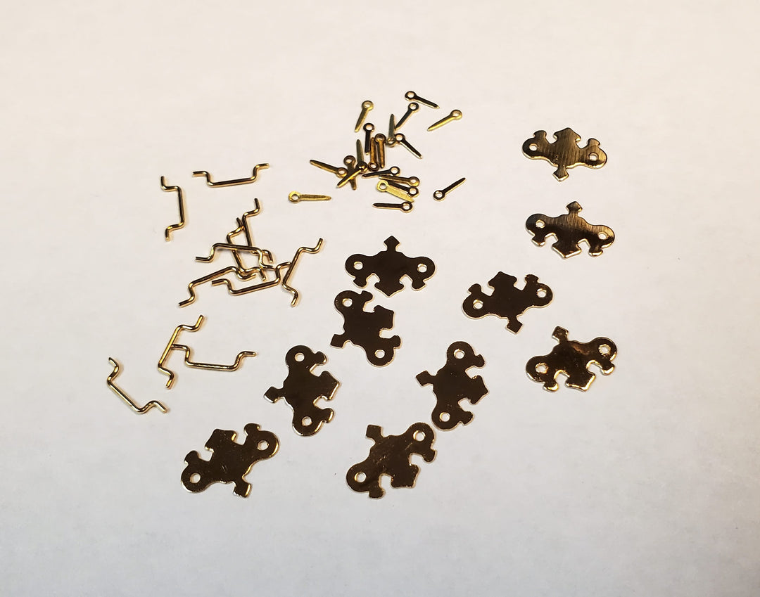 Dollhouse Drawer Pulls x10 Gold Plated Brass 1:12 Scale Chippendale Style
