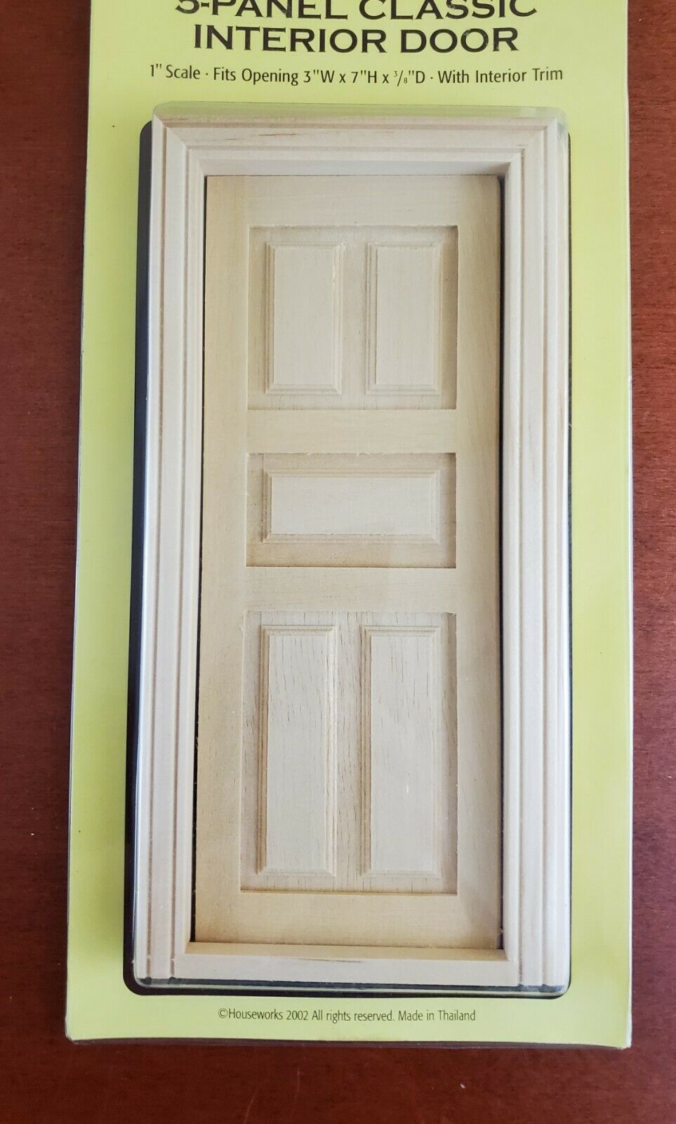 Dollhouse Miniature Door 5 Panel Traditional Interior 1:12 Scale Houseworks 6008