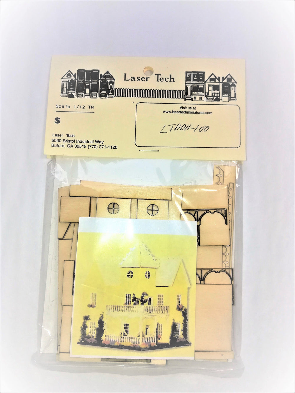 Dollhouse Miniature Kit 1:144 Scale Victorian Mansion Laser Cut Small House