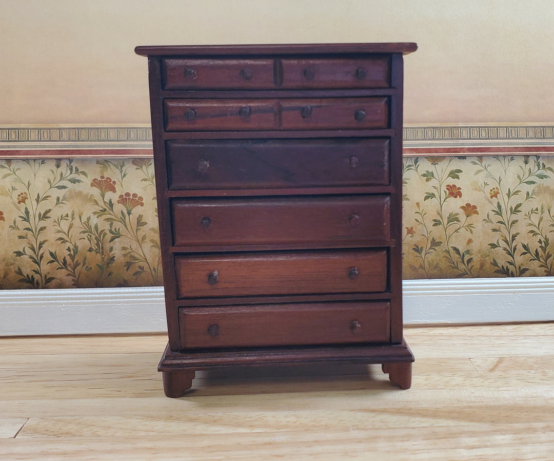 Handmade Dollhouse 6 Drawer Dresser Tall Wood Vintage Piece