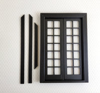 Dollhouse Double French Doors with Windows BLACK 1:12 Scale Miniature Interior Exterior