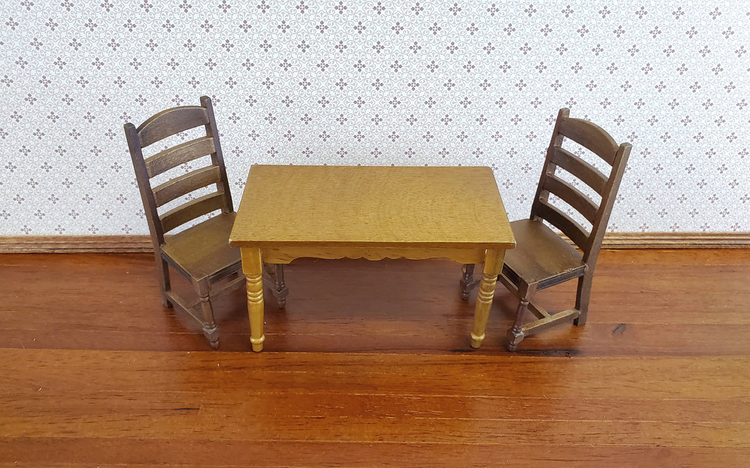 Dollhouse Miniature Chair Ladderback for Kitchen or Dining Room 1:12 Furniture Walnut Finish