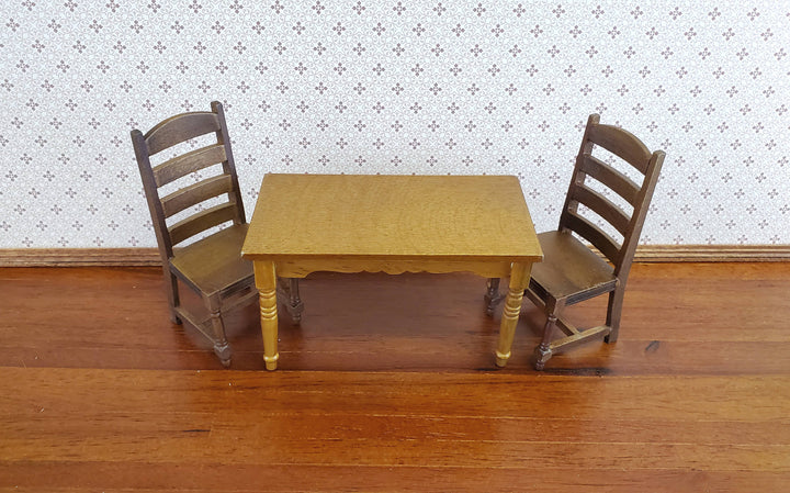 Dollhouse Miniature Chair Ladderback for Kitchen or Dining Room 1:12 Furniture Walnut Finish