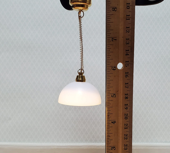 Dollhouse Battery Light White Pendant Ceiling Light 1:12 Scale Miniature