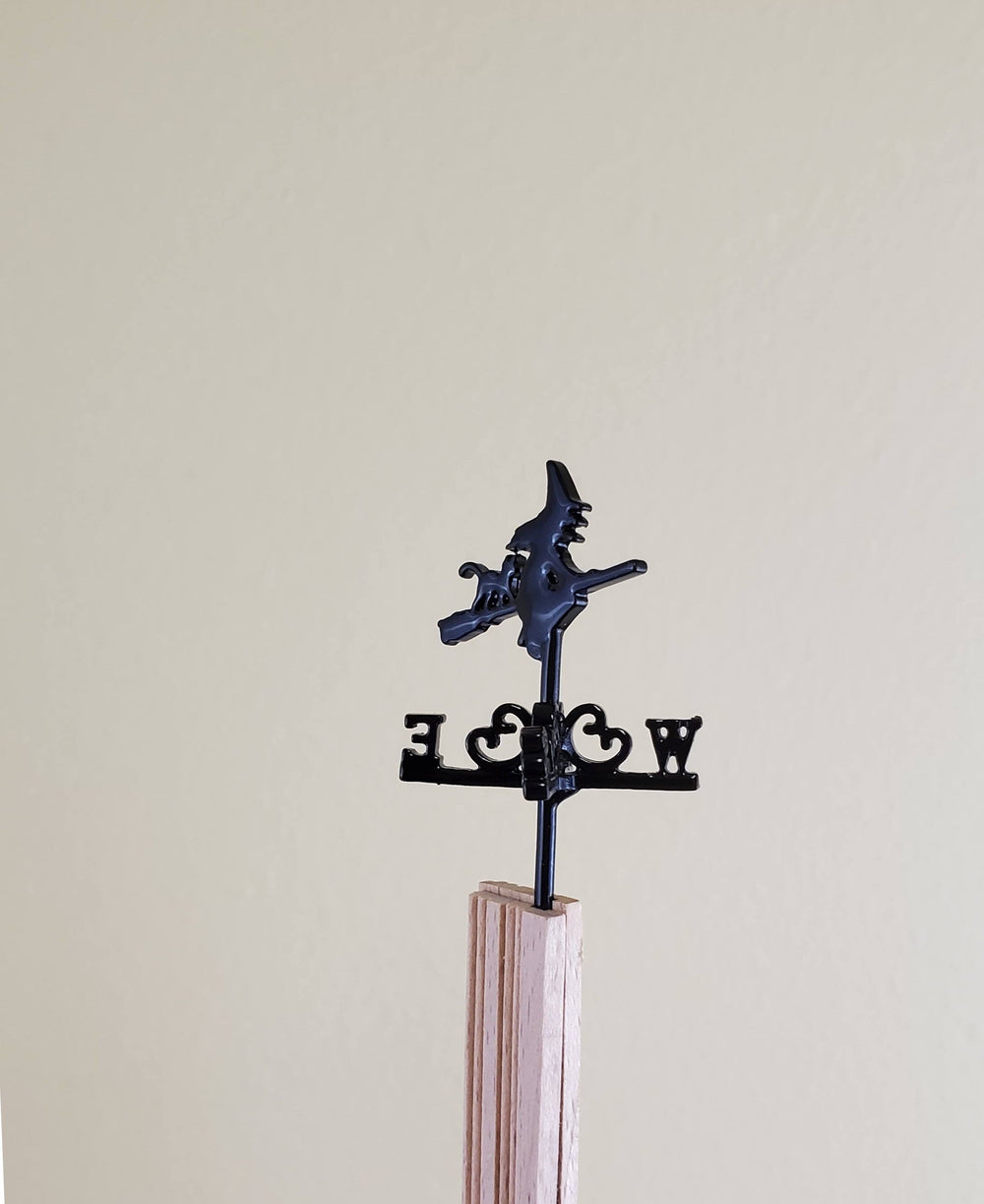 Dollhouse Small Witch Weathervane Metal 1:24 or 1:12 Use in either Scale