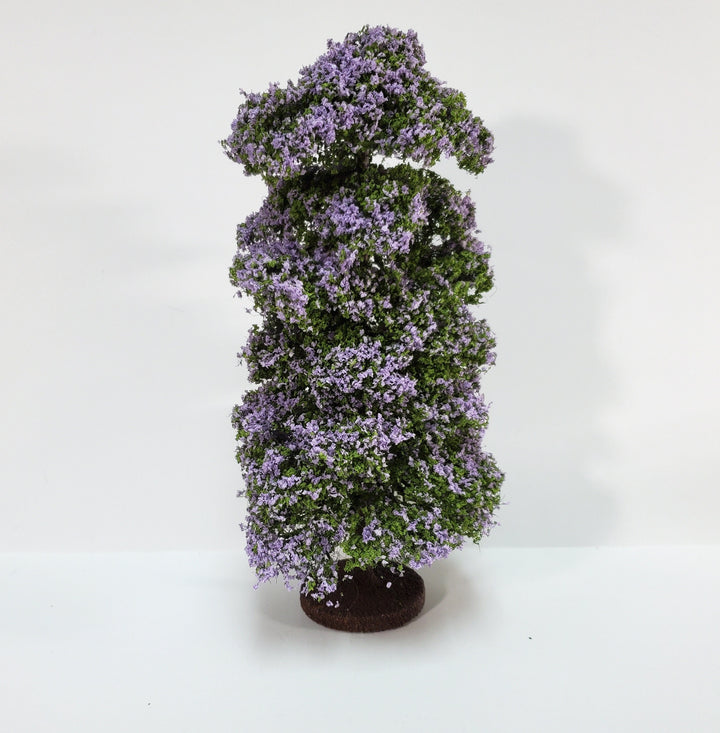 Miniature Flowering Tree or Shrub Large Purple Lilac on Base Scenery 8" Tall