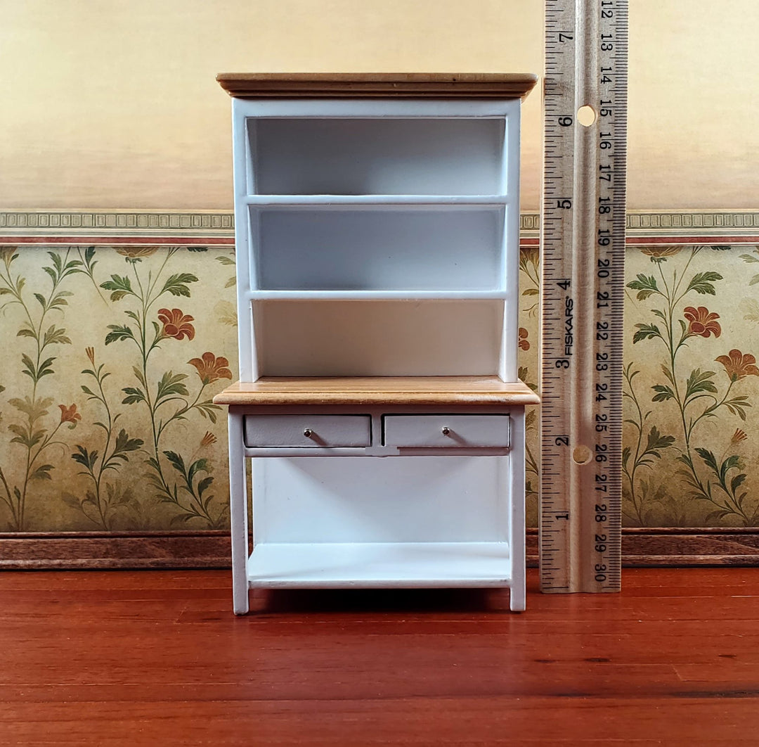 Dollhouse Kitchen Hutch Cabinet Cupboard White 1:12 Scale Miniature Furniture