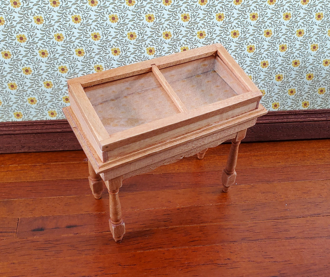 Dollhouse Curio Table Display Cabinet Lifting Top 1:12 Scale Miniature Furniture