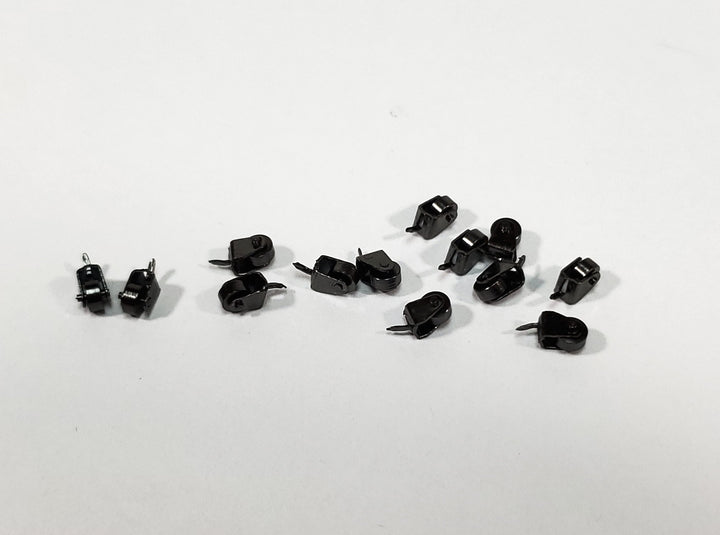 Dollhouse Miniature Wheels Casters Tiny Dark Pewter Working Set of 12 1:12 Scale