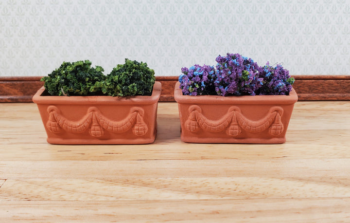 Dollhouse Terra Cotta Pots Planters Set of 2 Unglazed 1:12 Scale Miniature