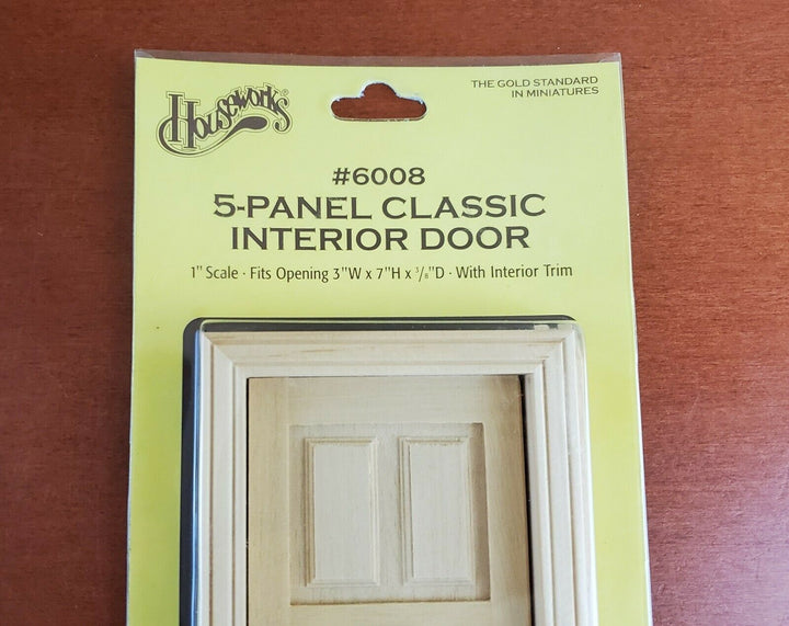 Dollhouse Miniature Door 5 Panel Traditional Interior 1:12 Scale Houseworks 6008
