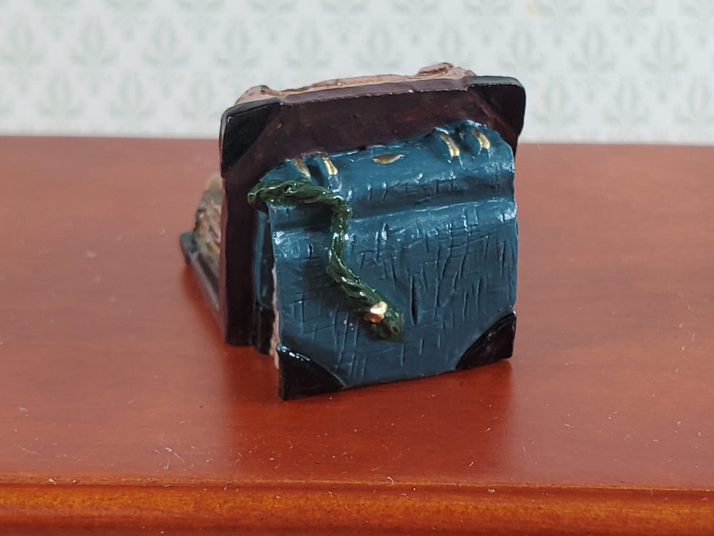 Dollhouse Old Book Display Worn Weathered Resin Feather Pen 1:12 Scale Miniature