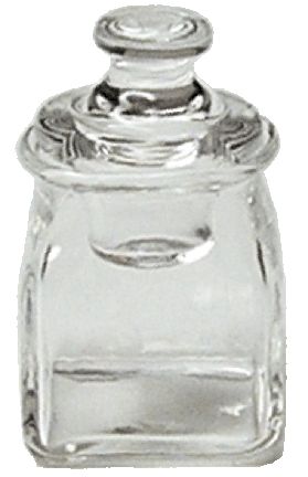Dollhouse Square Glass Jar with Glass Top 1:12 Scale Miniature Decoration