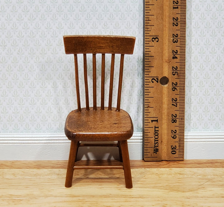 Dollhouse Kitchen Side Chair Walnut Finish 1:12 Scale Miniature Furniture CL10906
