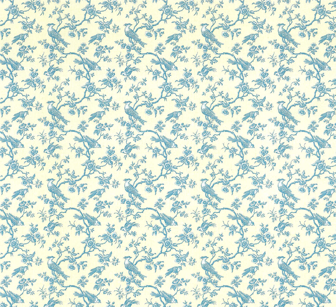 Dollhouse Wallpaper Bird Toile Blue & Cream 1:12 Scale Miniature by Itsy Bitsy