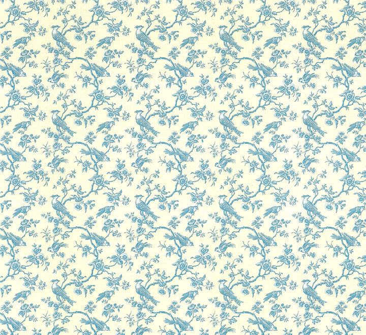 Dollhouse Wallpaper Bird Toile Blue & Cream 1:12 Scale Miniature by Itsy Bitsy
