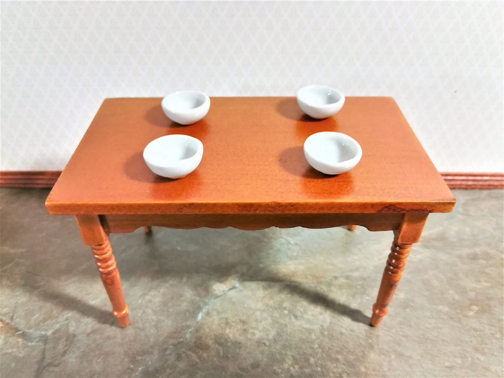 Dollhouse Miniature Ceramic Bowls x4 White Plain 1:12 Scale