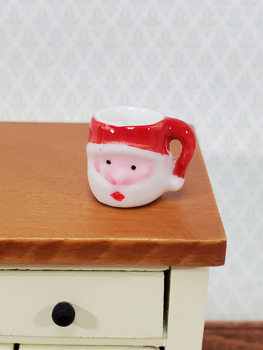 Dollhouse Santa Mug Coffee Cup LARGE Miniature Ceramic Christmas