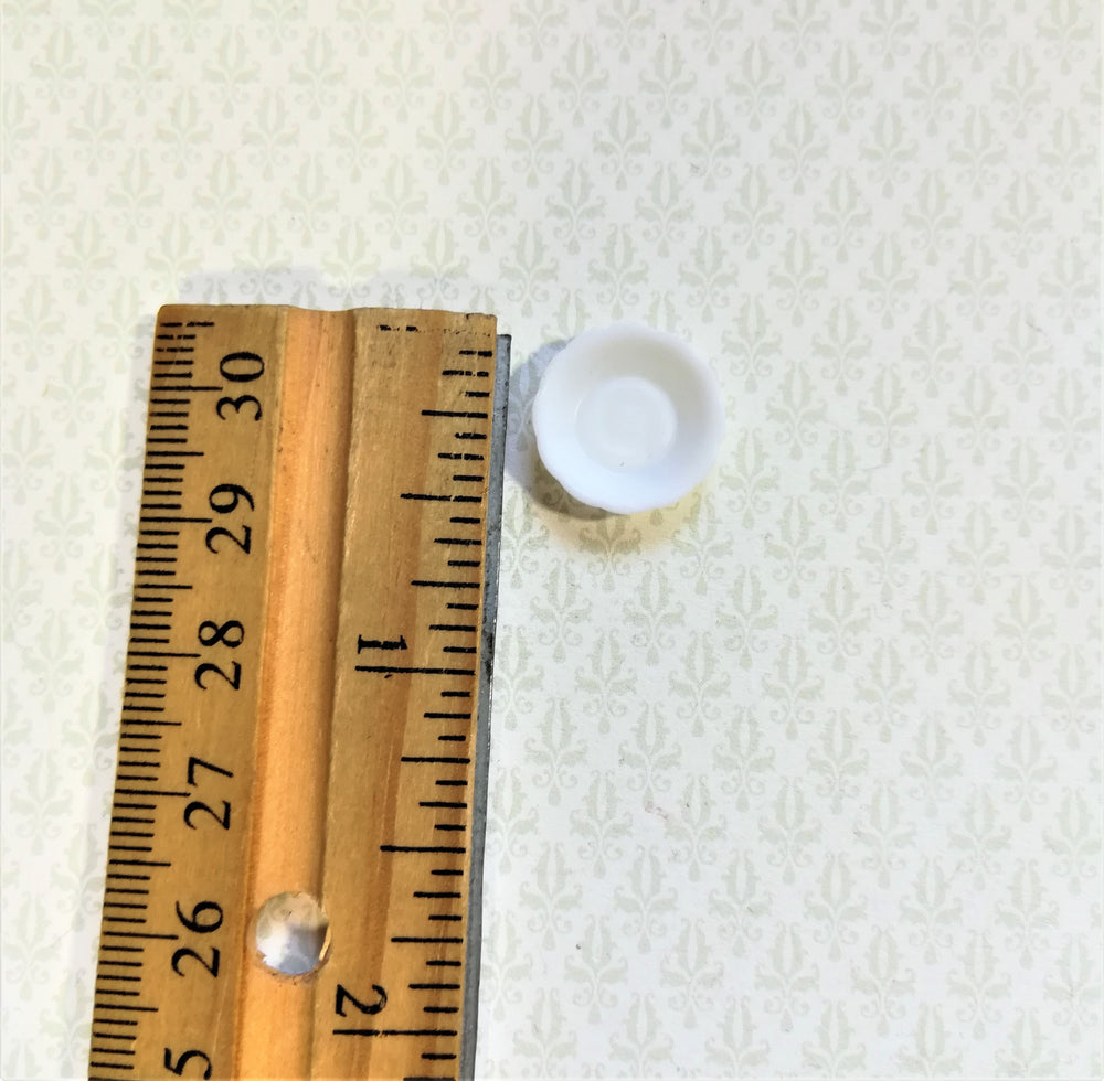 Dollhouse Miniature Soup Bowls Scalloped Edge x12 White Plastic Small 1:12 Scale