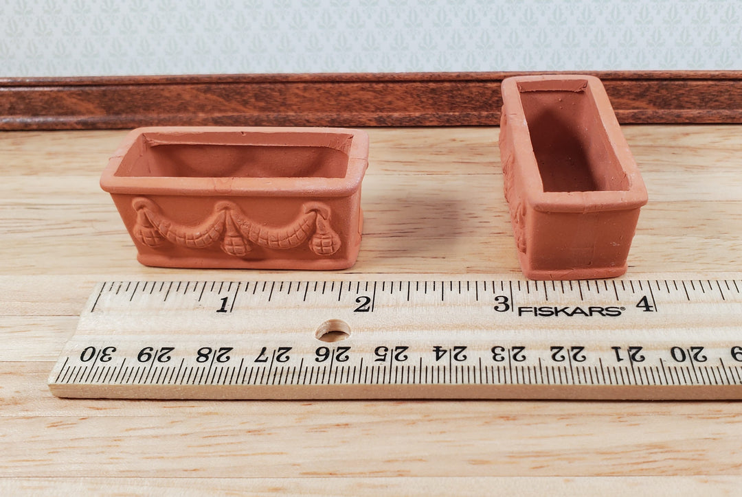 Dollhouse Terra Cotta Pots Planters Set of 2 Unglazed 1:12 Scale Miniature