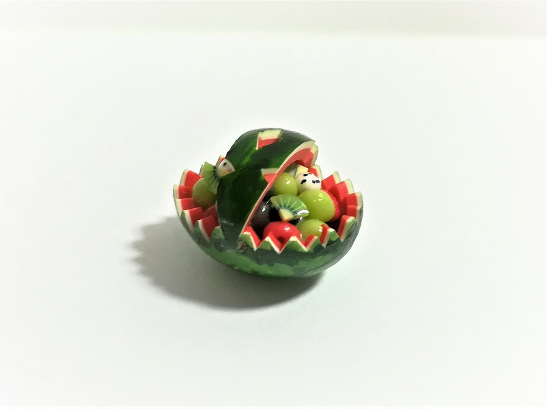 Dollhouse Miniature Half Scale Cut Watermelon Fruit Bowl 1:24 Food