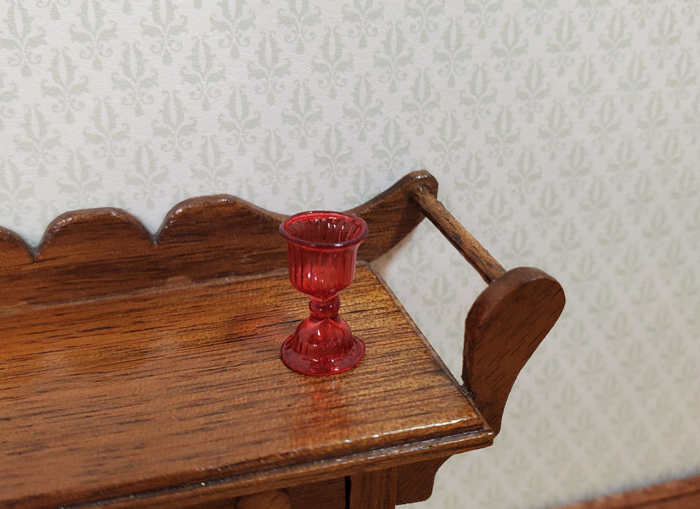 Dollhouse HALF SCALE Fancy Red Water Goblet or Wine Glass 1:24 Miniature