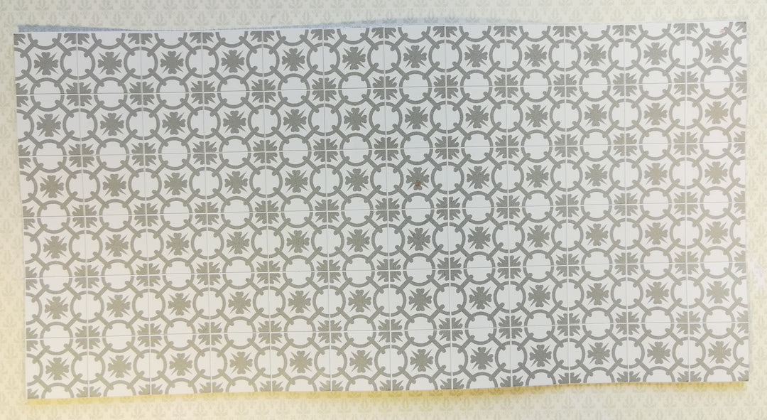 Dollhouse Miniature Tile Flooring Sheet Gray & White 1:12 Scale Break Off Pieces
